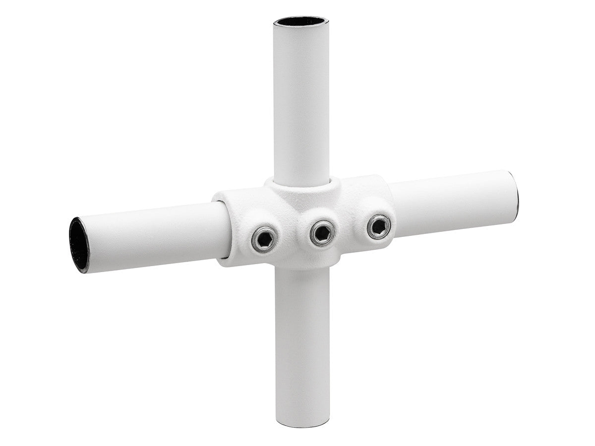 Genomgående 90° Korskoppling Vit - 27 mm