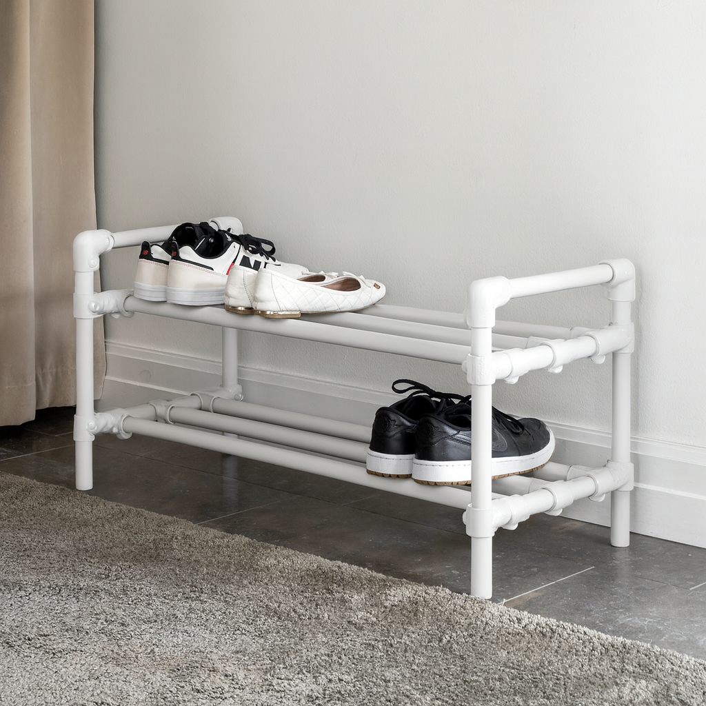 SimplyConnect Threshold – Stilrent Skoställ - Vita rör/vita kopplingar