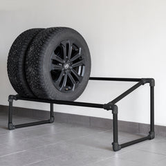 WheelMate - Stilren och Robust förvaring för dina vinter och sommardäck - Svarta rör/Svarta kopplingar