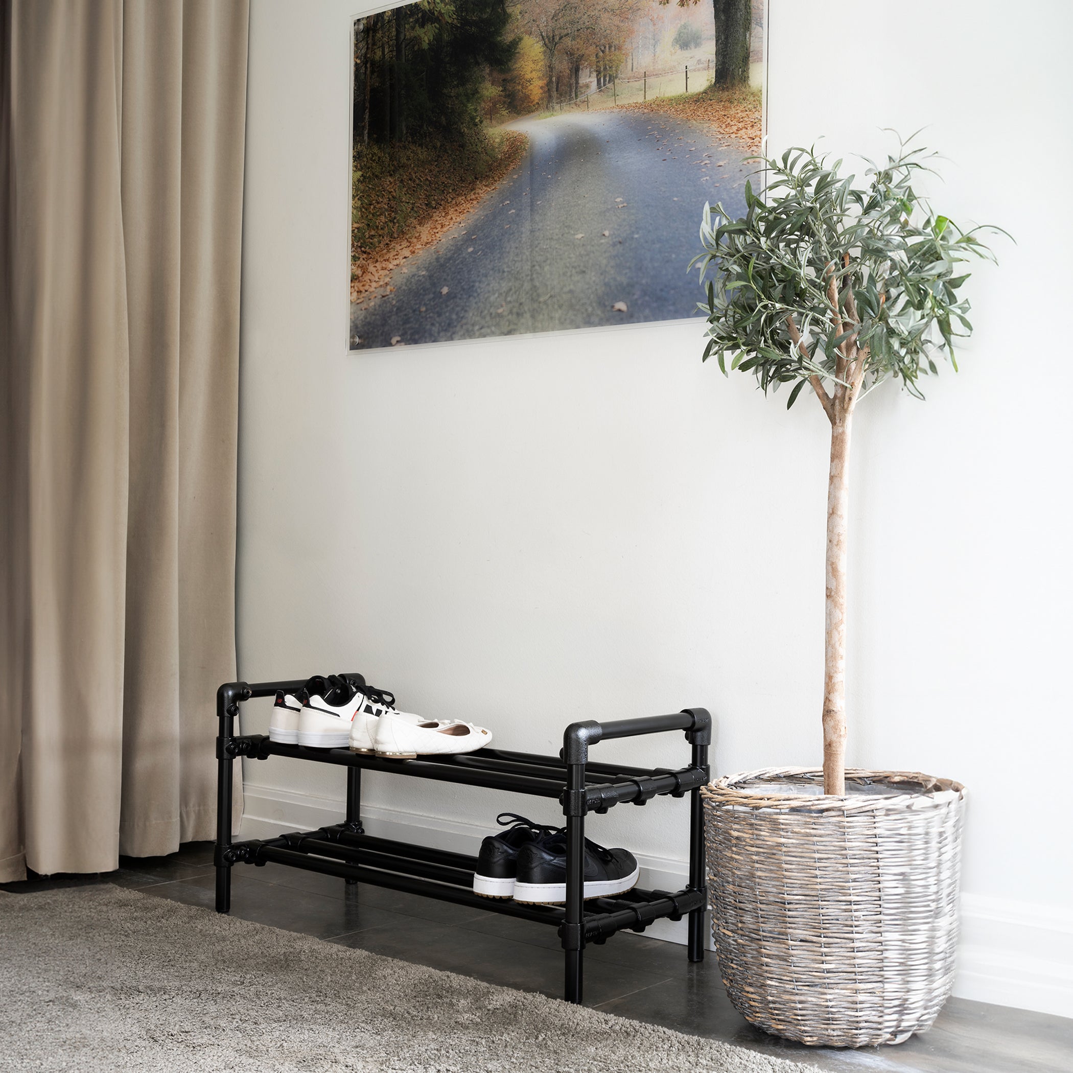 SimplyConnect Threshold – Stilrent Skoställ - Vita rör/vita kopplingar